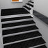 Chmadoxn 4-Piece Non-Slip Stair Treads, Self-Adhesive Striped Carpet Mats, Absorbent & Quiet Step Pads, Can Be Cut to Fit, Washable for Indoor Staircase Safety\u200b\u200b Gray