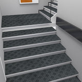 Chmadoxn 4-Piece Non-Slip Stair Treads, Self-Adhesive Striped Carpet Mats, Absorbent & Quiet Step Pads, Can Be Cut to Fit, Washable for Indoor Staircase Safety\u200b\u200b Gray 3