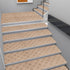 Chmadoxn 4-Piece Non-Slip Stair Treads, Self-Adhesive Striped Carpet Mats, Absorbent & Quiet Step Pads, Can Be Cut to Fit, Washable for Indoor Staircase Safety\u200b\u200b Khaki
