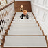 Chmadoxn 4-Piece Non-Slip Stair Treads, Self-Adhesive Striped Carpet Mats, Absorbent & Quiet Step Pads, Can Be Cut to Fit, Washable for Indoor Staircase Safety\u200b\u200b White