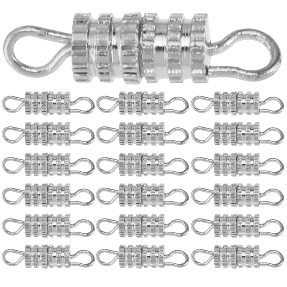 HOOWIFFY 50Pcs Jewelry Connector Clasp with Safety Screw Lock for Bracelets