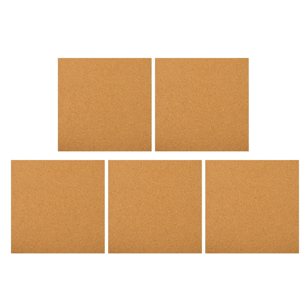 HOOWIFFY 5Pcs Sound Insulation Cork Board Tiles with Self Adhesive Backing for Wall Decor