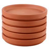 HOOWIFFY Chocolate Red Clay Flower Pot Tray for Indoor Outdoor Use 5Pcs