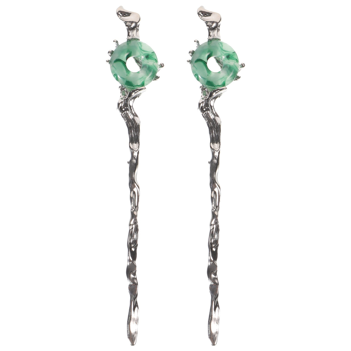 HOOWIFFY 2pcs Silver Hair Chopstick Vintage Hair Sticks Women for Night Out and Recital