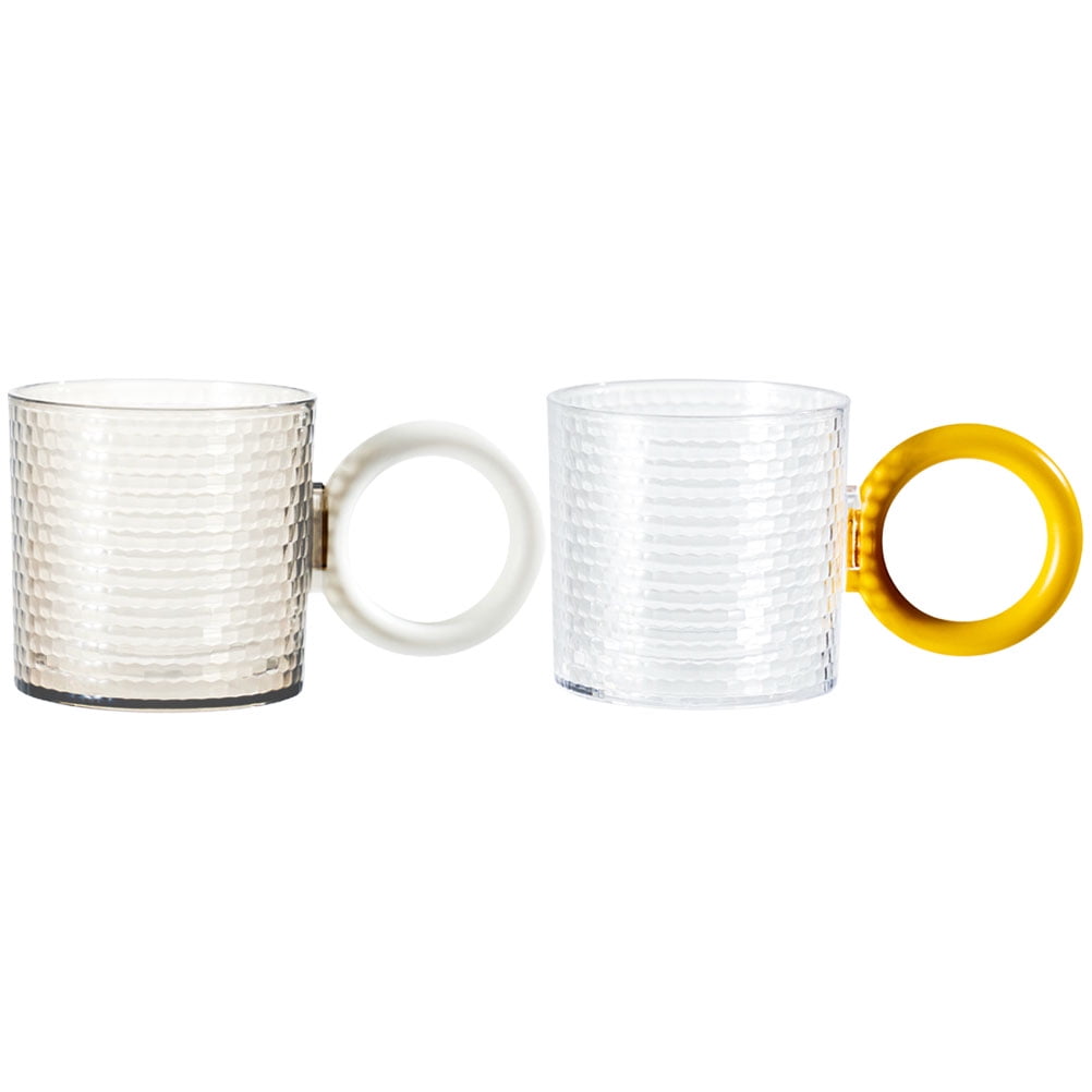 HOOWIFFY 2Pcs Reusable Bathroom Mouthwash Cups with Handle Large Capacity As Material Drinking Tumblers