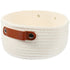 HOOWIFFY White Woven Storage Basket with Handle for Everyday Home Organization and Storage Solutions