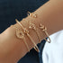 Chmadoxn 4Pcs Dainty Gold Bracelet Set for Women Cuff Open Wire Bangle Wrap Boho Crystal Rhinestones Bangles Layered Bracelets for teen Girls for Valnetine&