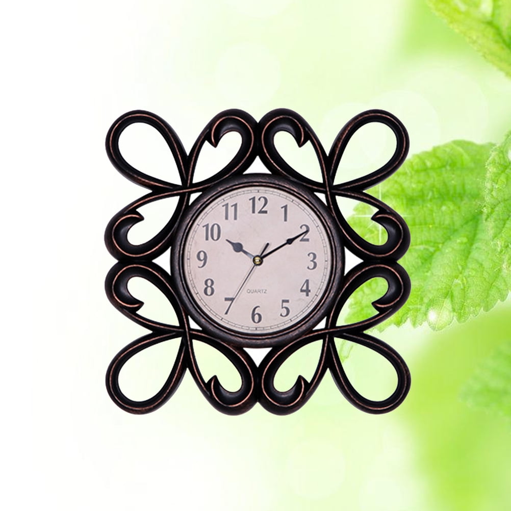 HOOWIFFY Vintage Style Silent Wall Clock with Decorative Dial, Black, Perfect for Bar, Hotel, Home or Office
