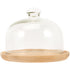 HOOWIFFY Transparent Glass Cake Tray with Dome Cover for Food Storage and Display, 1 Set