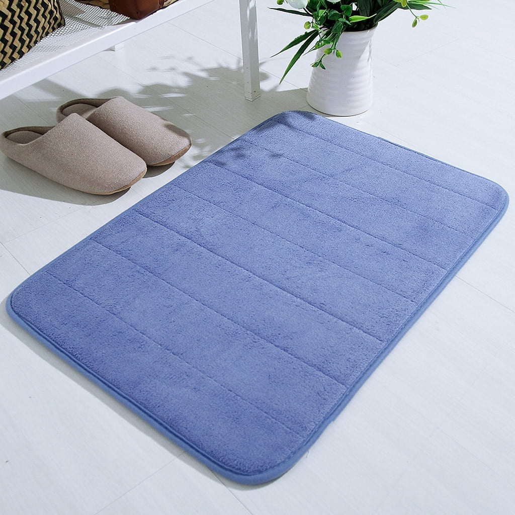 Lksixu Water Absorbent Shower Mat, Thick Bath Rugs for Bathroom Non Slip Ultra Soft Bathroom Rugs for Bathroom Floor & Tub(17 X 24in) 17" x 24" Blue