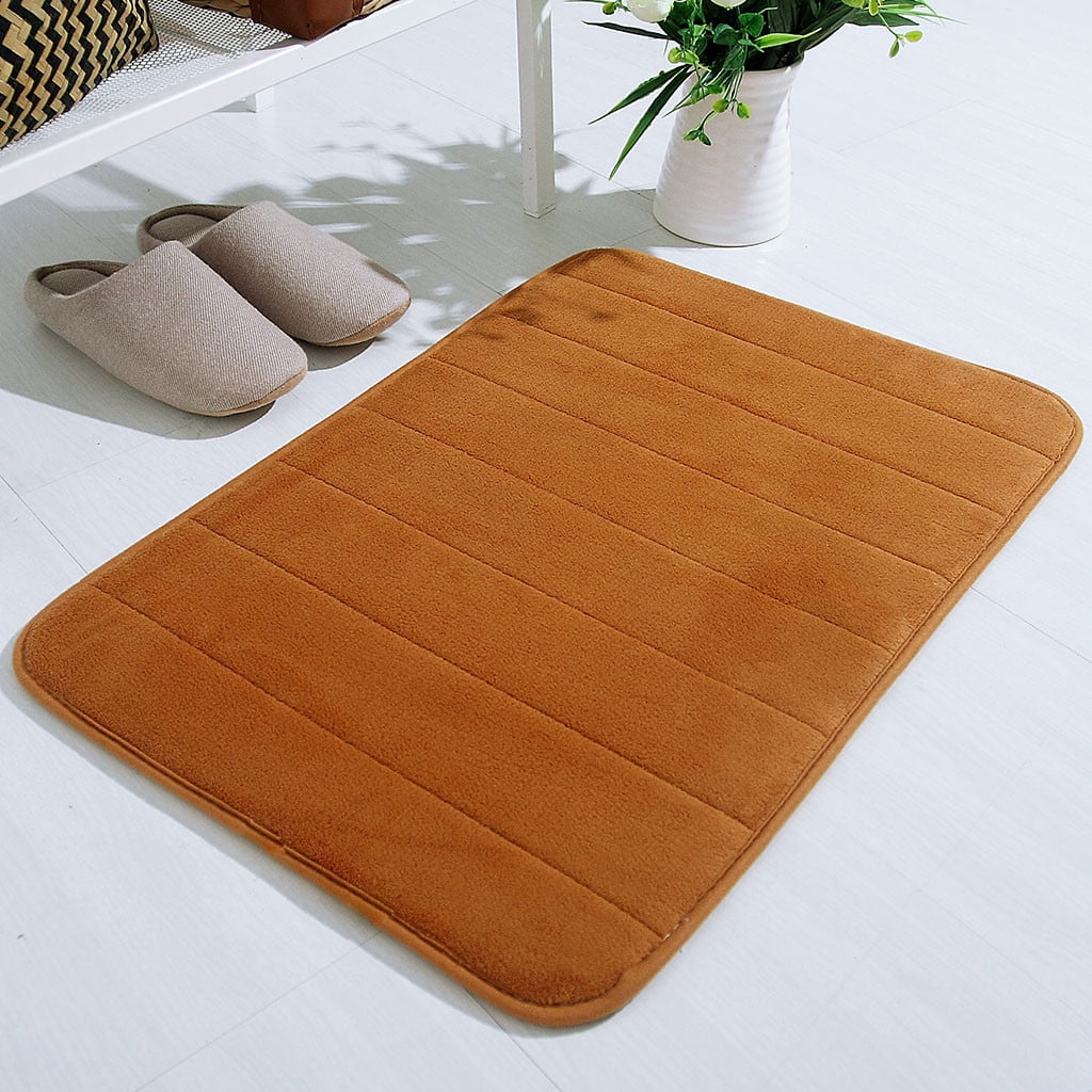 Lksixu Water Absorbent Shower Mat, Thick Bath Rugs for Bathroom Non Slip Ultra Soft Bathroom Rugs for Bathroom Floor & Tub(17 X 24in) 17" x 24" Brown