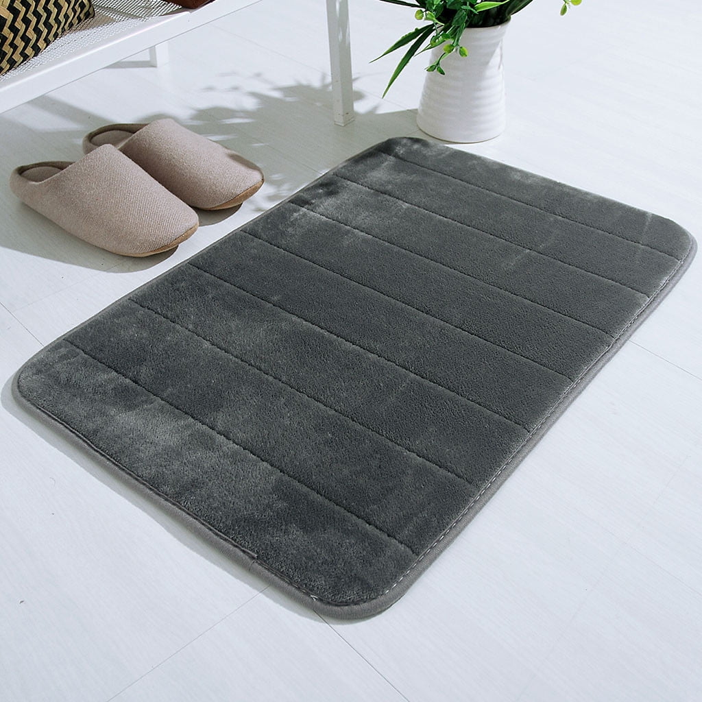 Lksixu Water Absorbent Shower Mat, Thick Bath Rugs for Bathroom Non Slip Ultra Soft Bathroom Rugs for Bathroom Floor & Tub(17 X 24in) 17" x 24" Gray