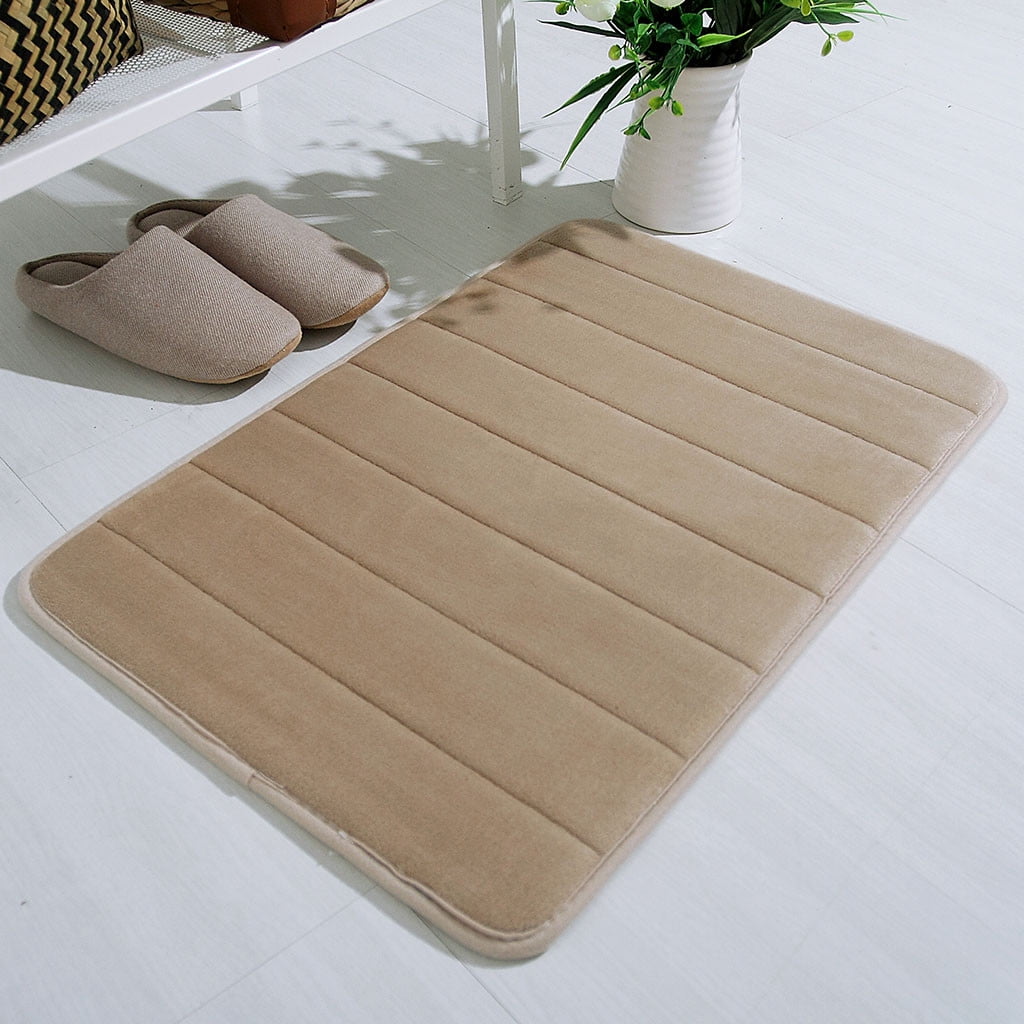 Lksixu Water Absorbent Shower Mat, Thick Bath Rugs for Bathroom Non Slip Ultra Soft Bathroom Rugs for Bathroom Floor & Tub(17 X 24in) 17" x 24" Khaki