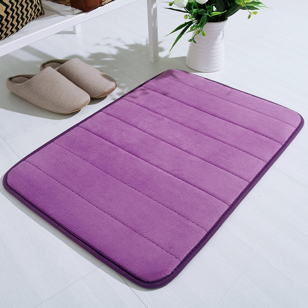 Lksixu Water Absorbent Shower Mat, Thick Bath Rugs for Bathroom Non Slip Ultra Soft Bathroom Rugs for Bathroom Floor & Tub(17 X 24in) 17" x 24" Purple