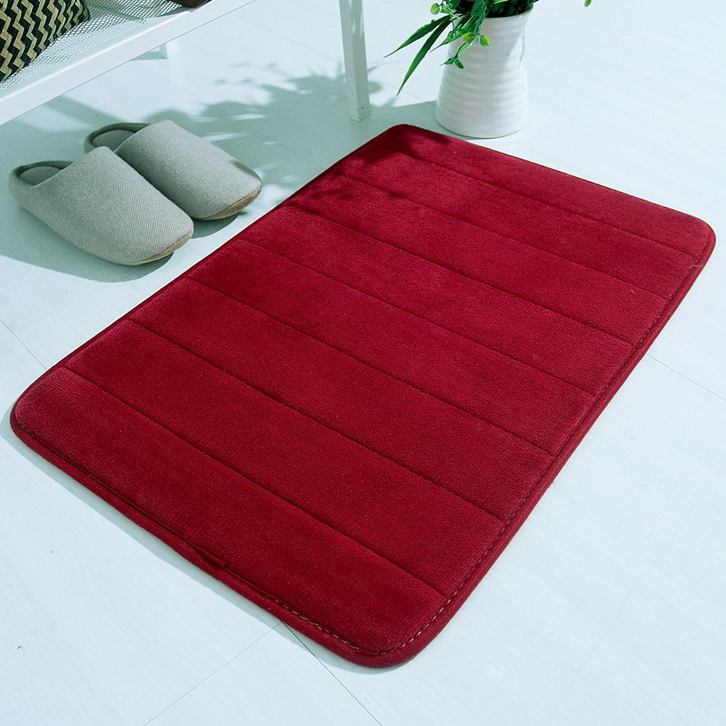 Lksixu Water Absorbent Shower Mat, Thick Bath Rugs for Bathroom Non Slip Ultra Soft Bathroom Rugs for Bathroom Floor & Tub(17 X 24in) 17" x 24" Red