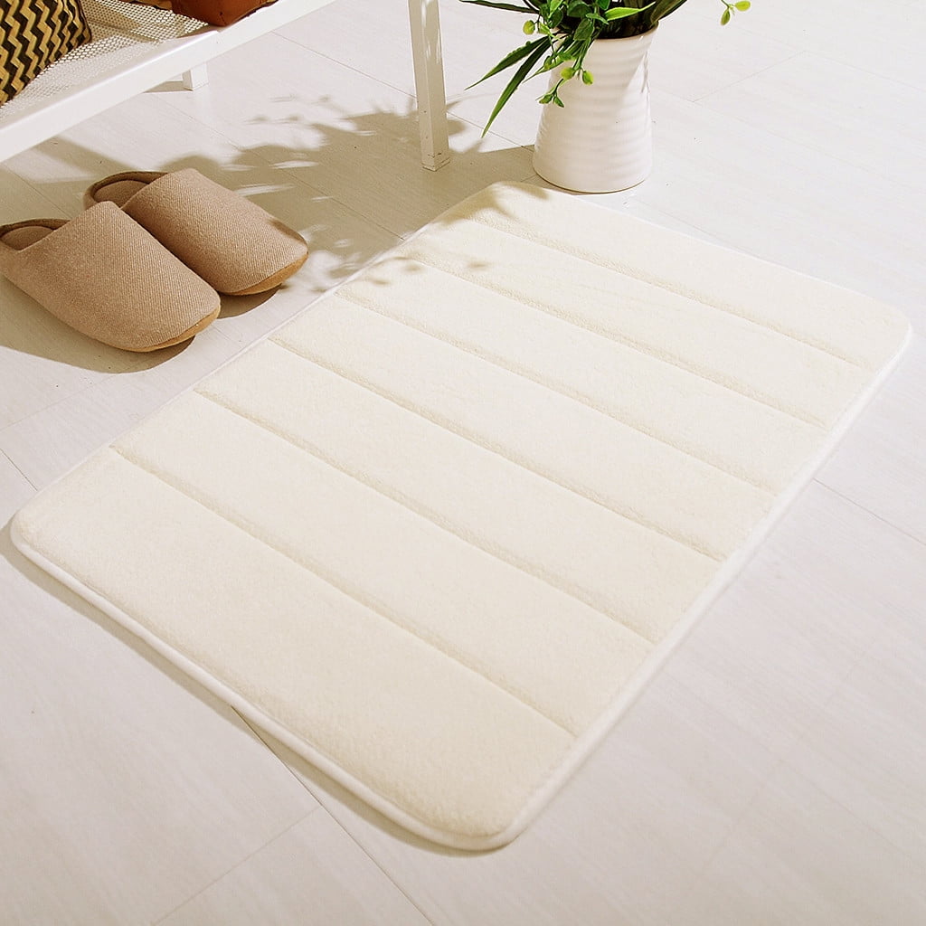 Lksixu Water Absorbent Shower Mat, Thick Bath Rugs for Bathroom Non Slip Ultra Soft Bathroom Rugs for Bathroom Floor & Tub(17 X 24in) 17" x 24" White