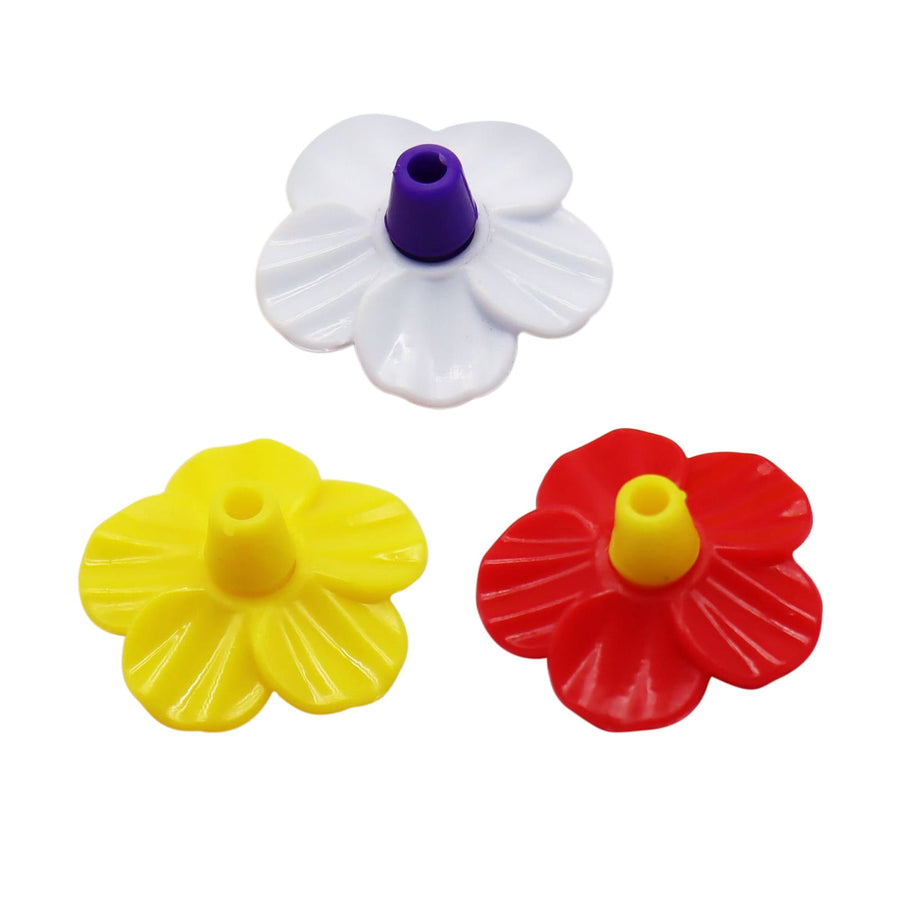 Darzheoy Hummingbird Feeders Replacement Flowers, 5Pcs Feeding Ports Replacement Bird Feeder Replacement Parts for Hummingbird Feeder Hanging Feeder, Red Yellow