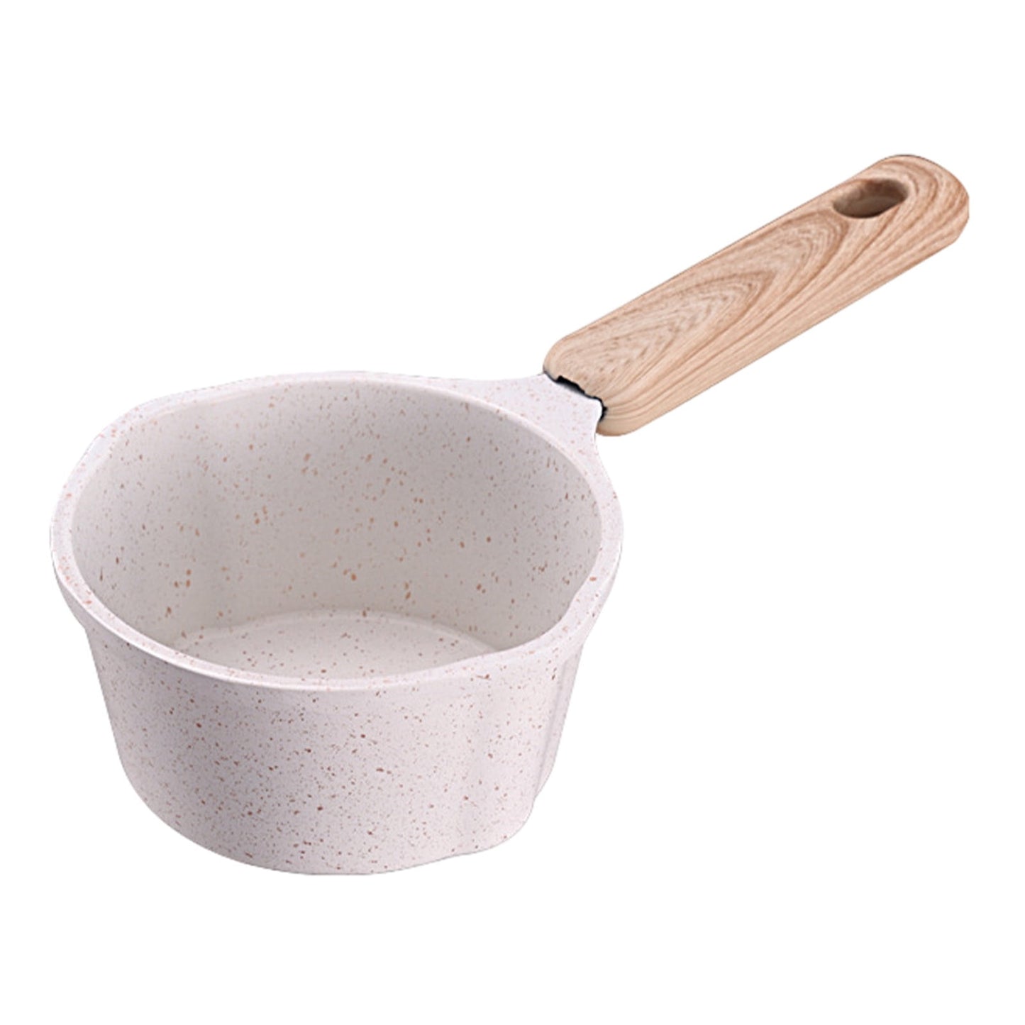 Chmadoxn Kitchen Supplies Saucepan Nonstick Pan Small Soup Pots for Cooking, Milk Pot Compatible for All Stoves, Milk Pan with Removeable Handle, Oven& Dishwasher Safe 3.34×2.16 in White