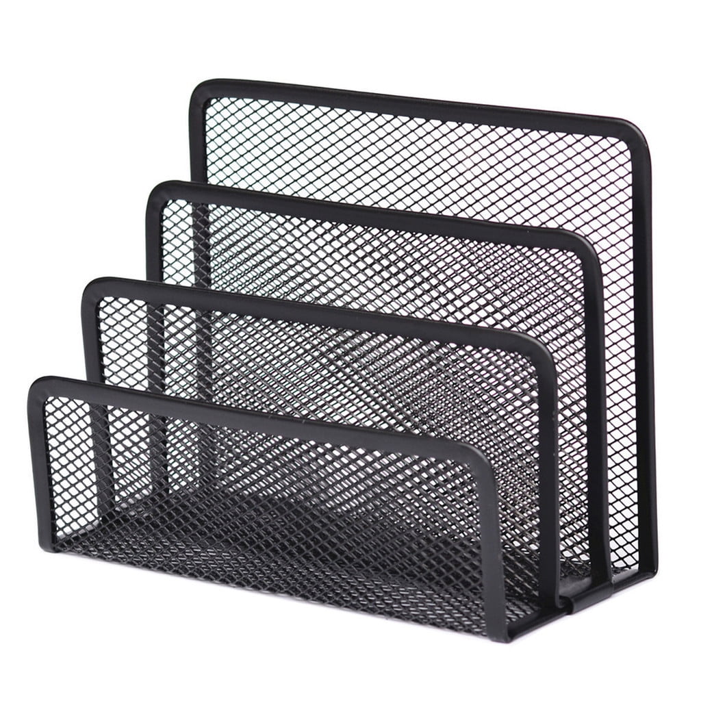 Darzheoy Mesh Desktop File Sorter Organizer, 5 Upright Section Bookshelf Organizer, Enduring File Sorter for Desk Home Office Classroom