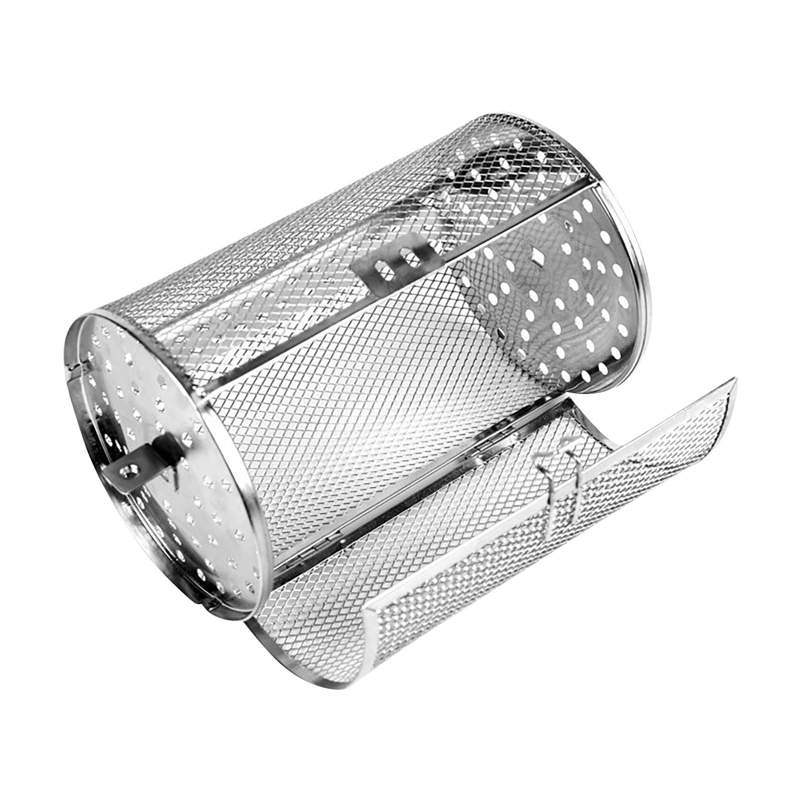 Chmadoxn Cylindrical Grill Basket, Net, Grill Cylinder Stainless Steel for Vegetables, Hummingbirds, Grill Roller, Grill Drum, Grill Net, Rotisserie Grill Cage, Basket, Round, BBQ Rolling As Show A