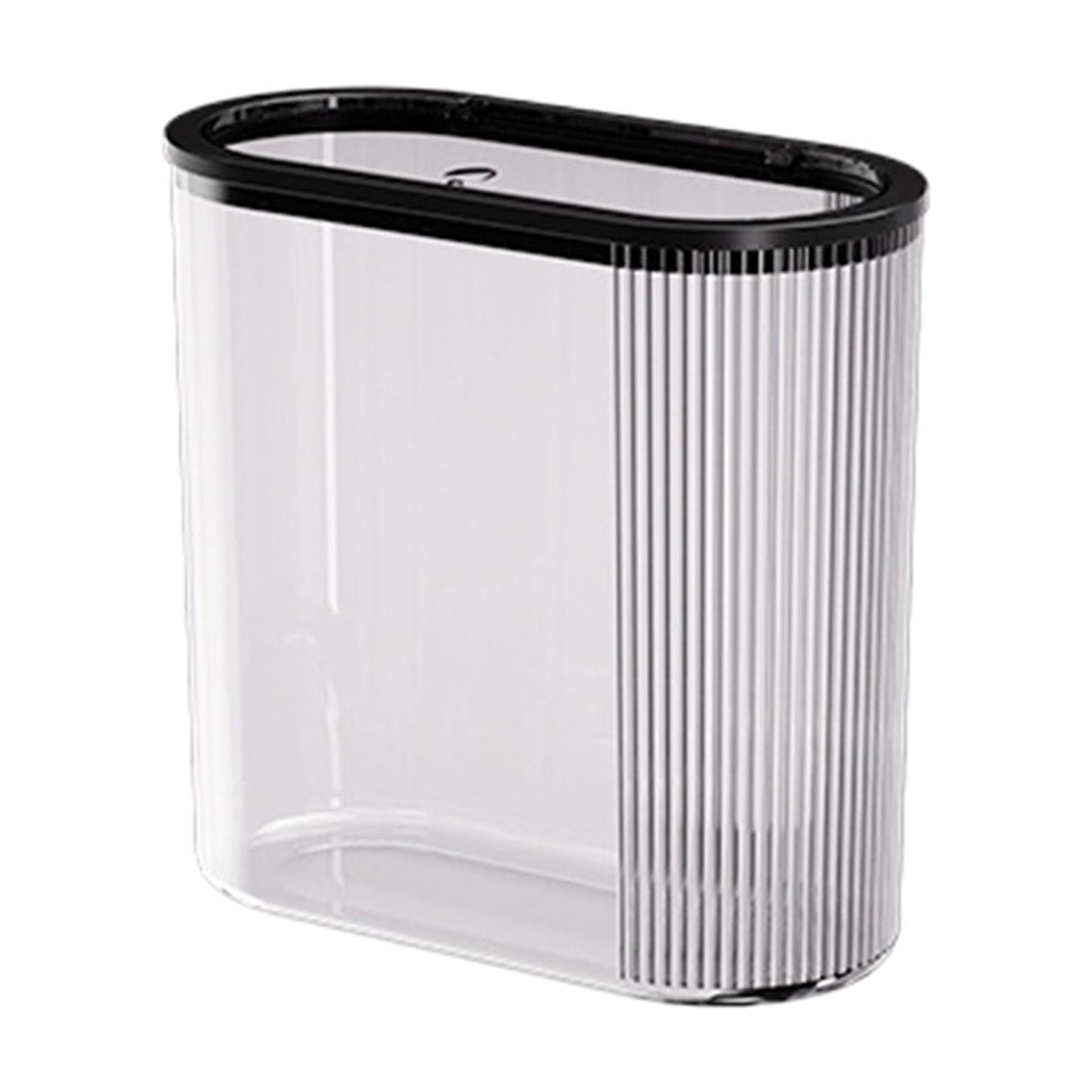 Chmadoxn Transparent Trash Can, Bathroom Trash Cans with Lids, Plastic Slim Waste Basket with Press Top Lid, Clear Garbage Can for Bathroom, Bedroom, Kitchen,Home,Office 11.22×11.73×5.62 in Gray