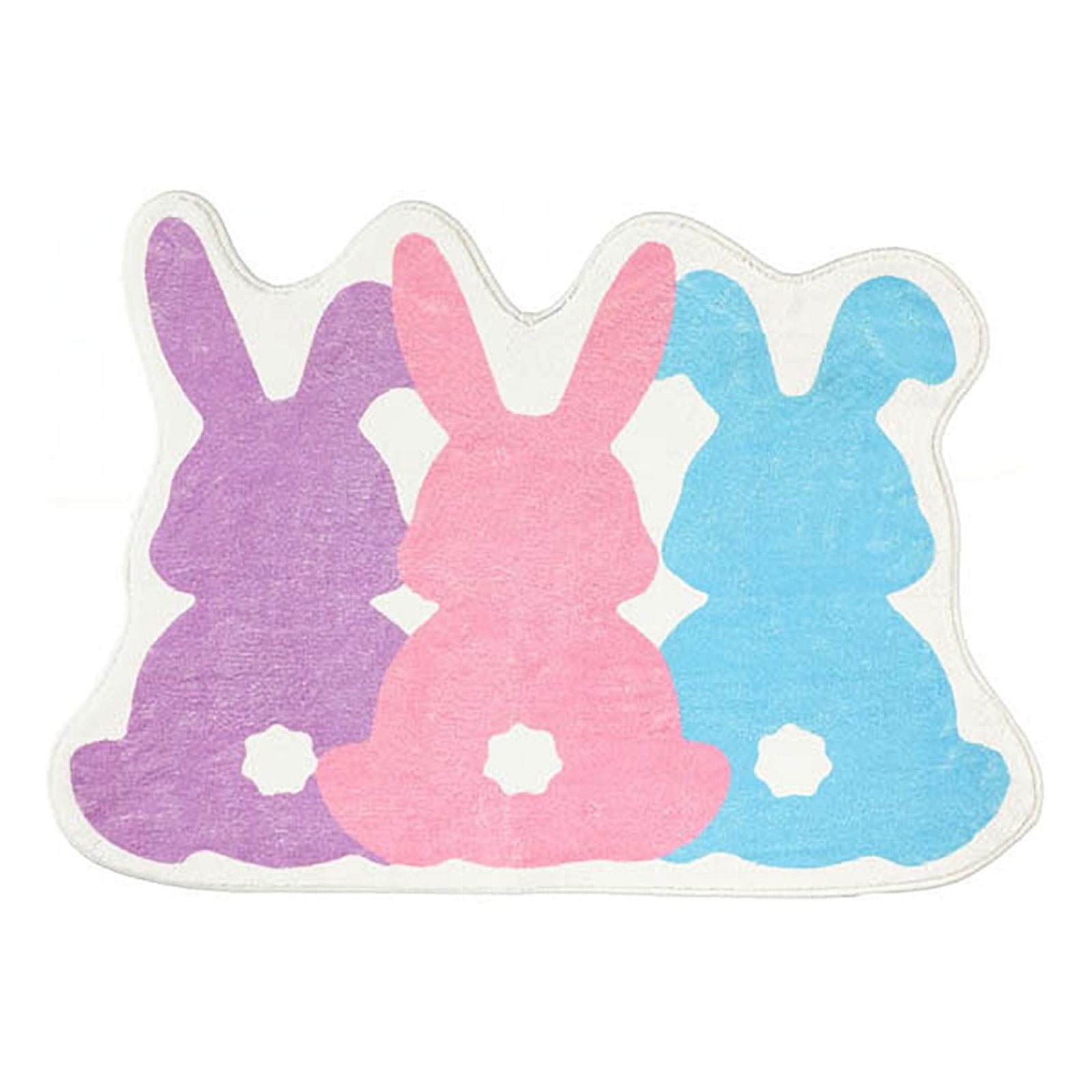 Darzheoy Easter Bathroom Rugs, Bunny Easter Bath Mats for Bathroom Non-slip Carpet Bathroom Living Room Festive Decorative Floor Mat, Easter Rugs for Bathroom Decorations for The Home Multicolor