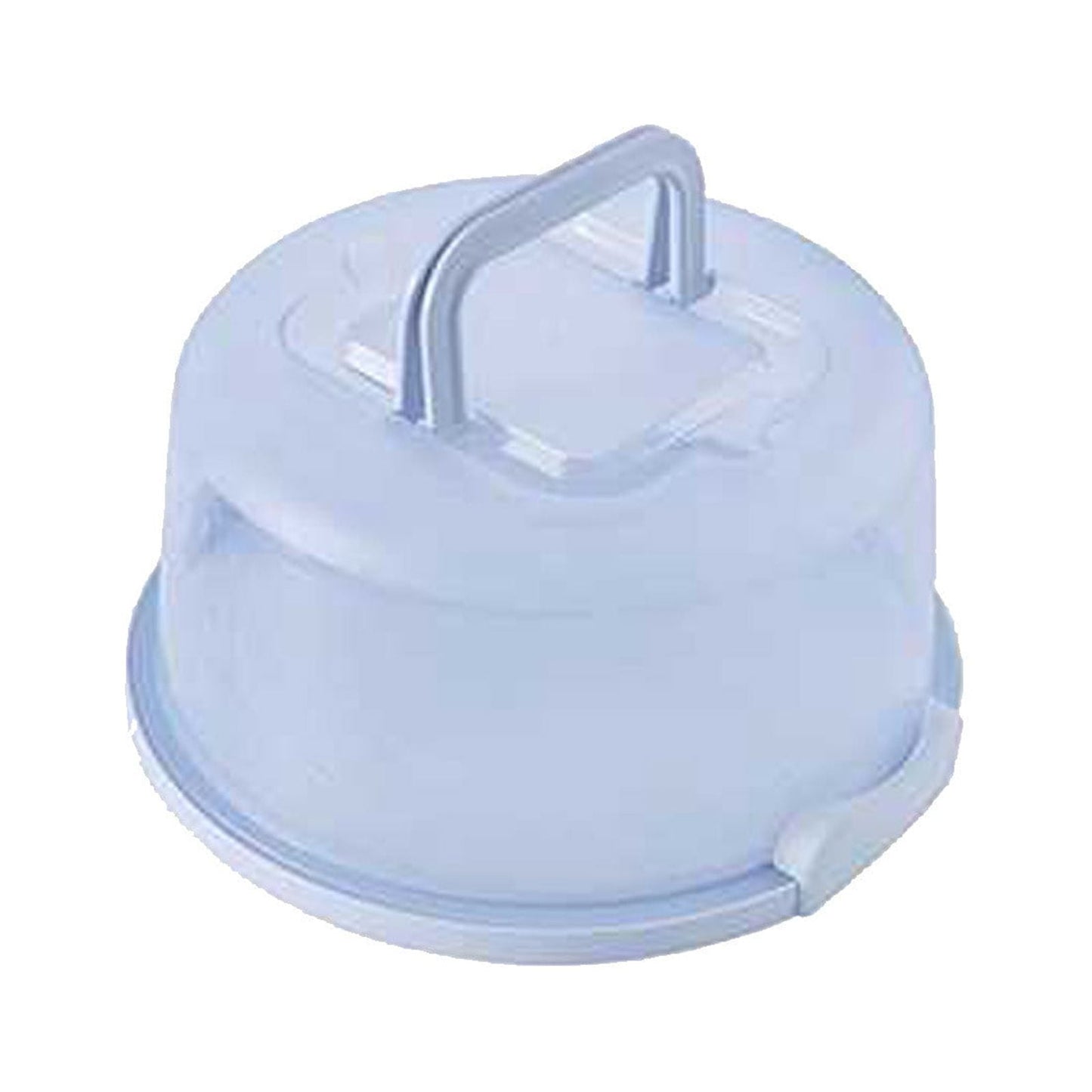 Lksixu Cake Box Round Cake Stand with Lid and Foldable Handle 10 Inch Portable Cake Container Cake Ornaments, Suitable for Storage Birthday Cakes Cupcakes Nuts Fruits 10.14×8.58×4.88in Light Blue