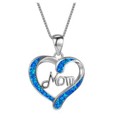 Chmadoxn Necklace for Mom 925 Silver Love Heart Pendant Necklace Birthstones Jewelry Blue Sapphire Pearl Simulated and More Stones Jewelry Women Birthday Mother's Day Silver
