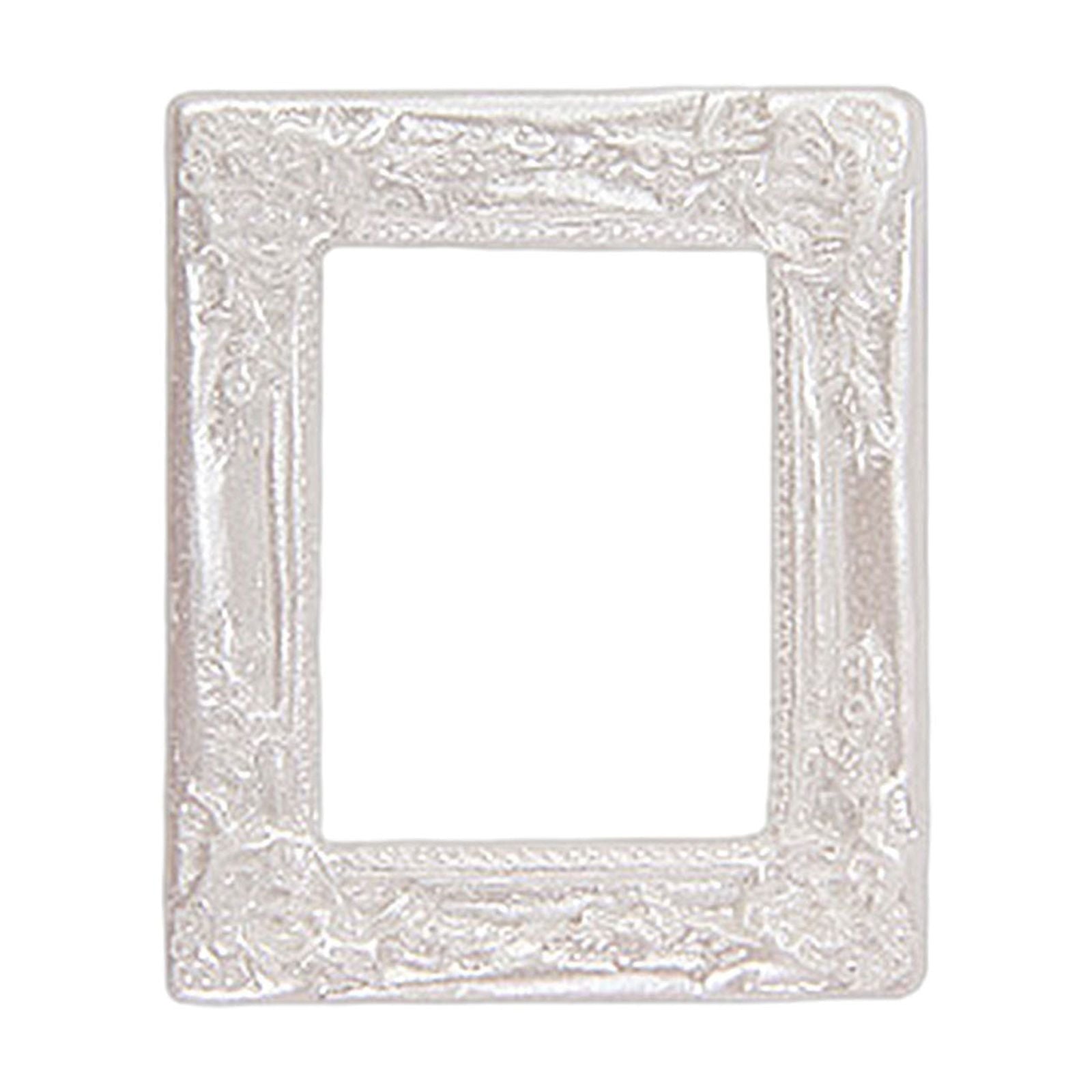 Chmadoxn Vintage Picture Frames Tiny Picture Frames Antique Photo Frame Mini Vintage Frame Ornate Resin Oval Frame Table Top Display Frame Home Wedding Decor 2×2.4 in Silver