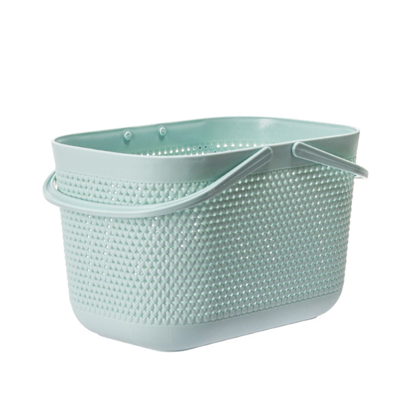 Chmadoxn Portable Shower Tote Plastic Storage Basket with Handle Box Organizer Bin for Bathroom, Pantry, Kitchen, College Dorm (11.22×7.09×7.09 inch) As Show Green