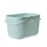 Chmadoxn Portable Shower Tote Plastic Storage Basket with Handle Box Organizer Bin for Bathroom, Pantry, Kitchen, College Dorm (11.22×7.09×7.09 inch) As Show Green