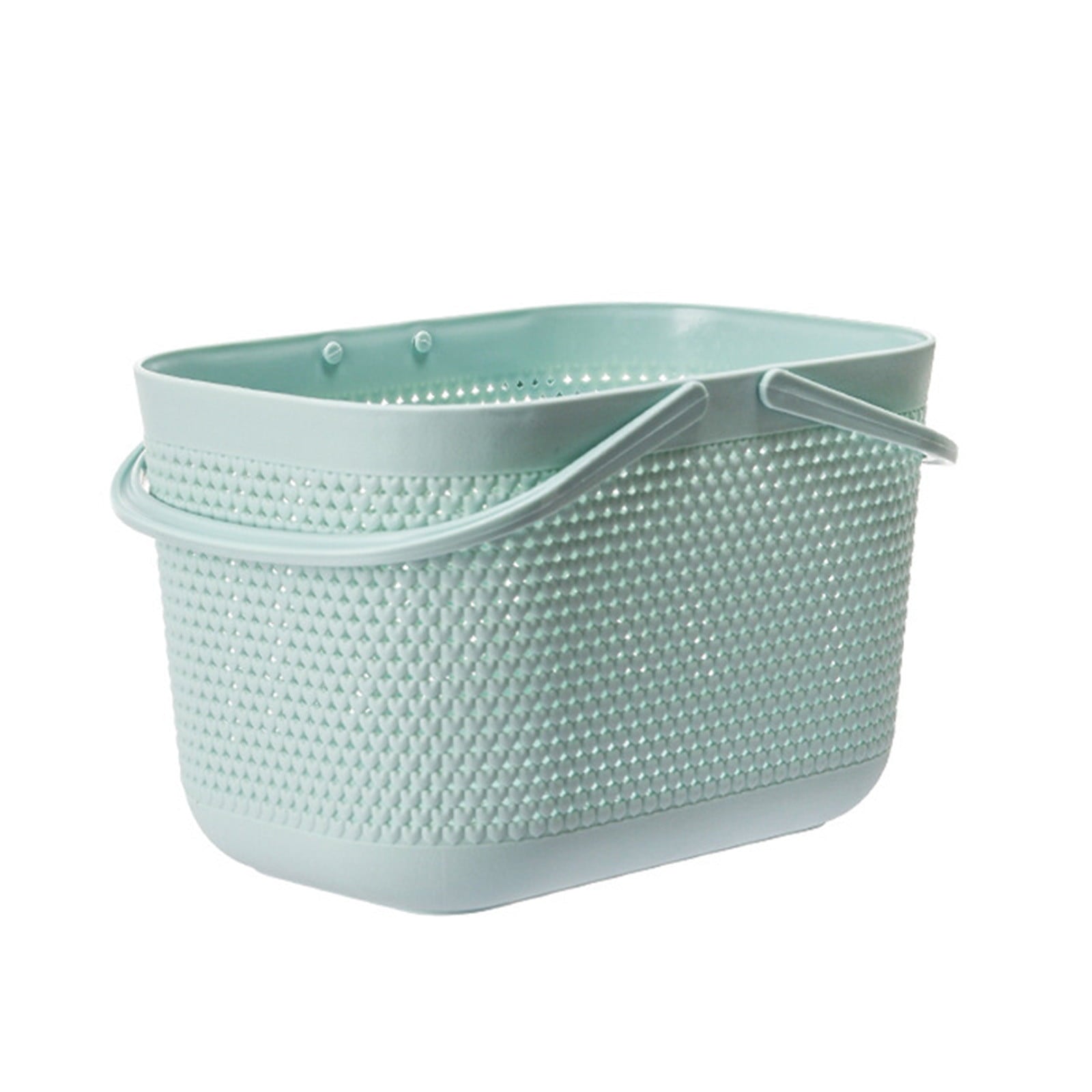Chmadoxn Portable Shower Tote Plastic Storage Basket with Handle Box Organizer Bin for Bathroom, Pantry, Kitchen, College Dorm (11.22×7.09×7.09 inch) As Show Green