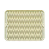 Chmadoxn Dish Drying Mat,Large Dish Drying Mats, Non-Slip Mat Easy Clean Drying Mat Large Heat Dish Drainer Mat for Kitchen Counter Sink Refrigerator or Drawer Easy to Clean 11.8×15.7 in Beige