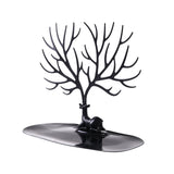 Chmadoxn Jewelry Tree Stand Organizer Jewelry Display Tray Deer Tree Jewellery Holder Hanger for Necklaces Bracelet Earrings Birthday Gifts Jewellery Stand Rack Storage 9.6×5.7×8.5 in Black