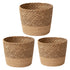 Darzheoy Woven Seagrass Plant Basket, Flower Pots Home Boho Decor, Storage Picnic Grocery Straw Bag for Plant Artificial Tree - 5.5"×8.7"×6.3 E
