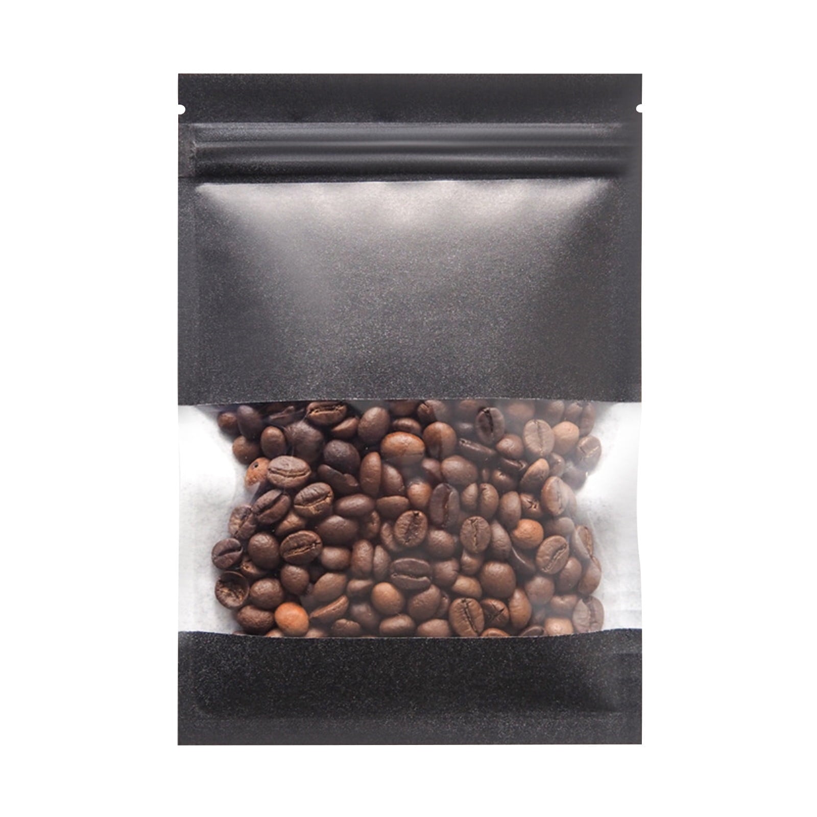Chmadoxn Kraft Paper Bags, Pouches Packaging Paper Sealable Bags, Food Packaging Bags with Window, Ziplock Coffee Bags for Small Business, Resealable Bags 7.1×5.1 in BLACK