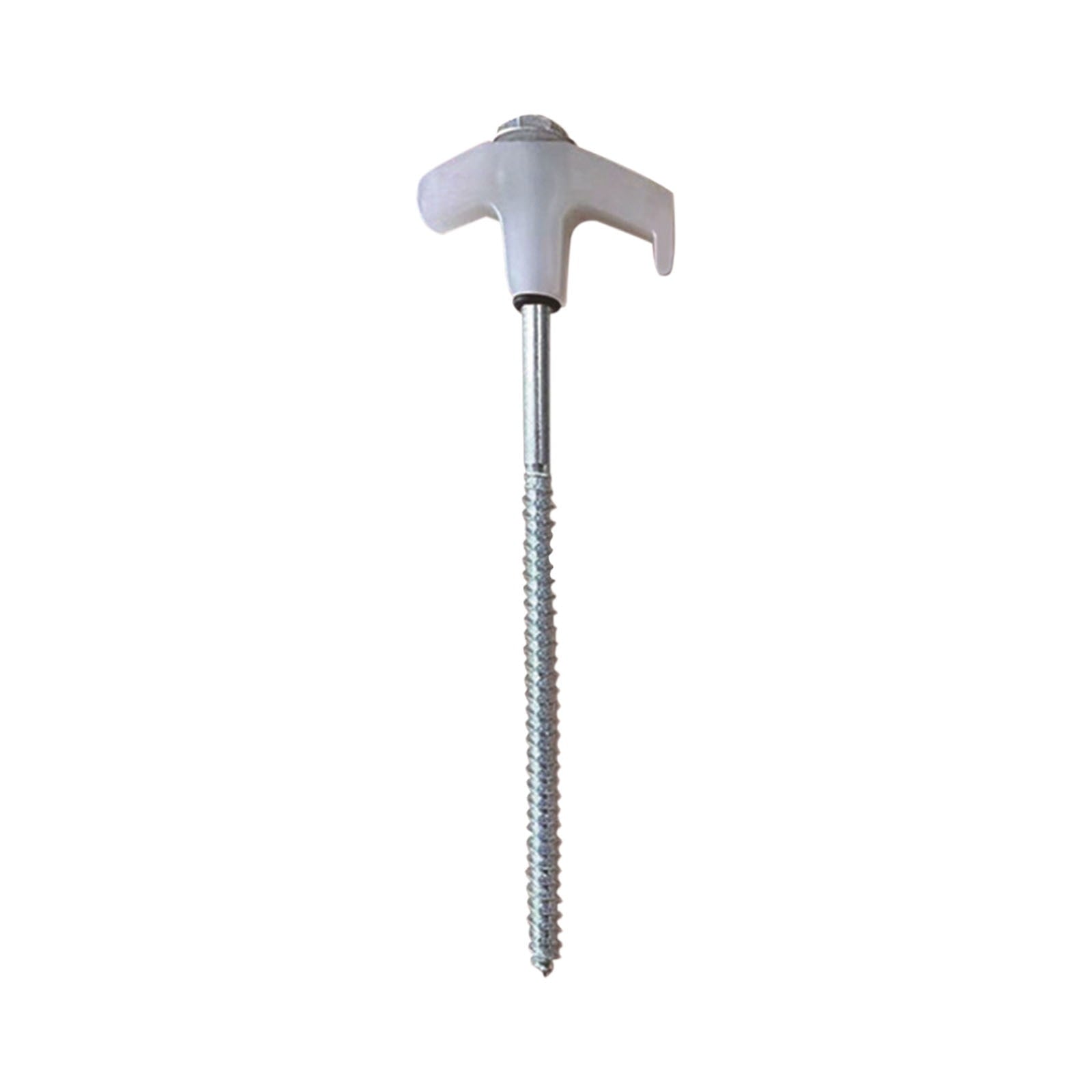 Chmadoxn Tent Stakes Heavy Duty, 8 Inch Screw in Tent Stakes, Ground Anchors Screw in, Tent Pegs Camping Stakes, Metal Threaded Tent Spikes 12 pc White
