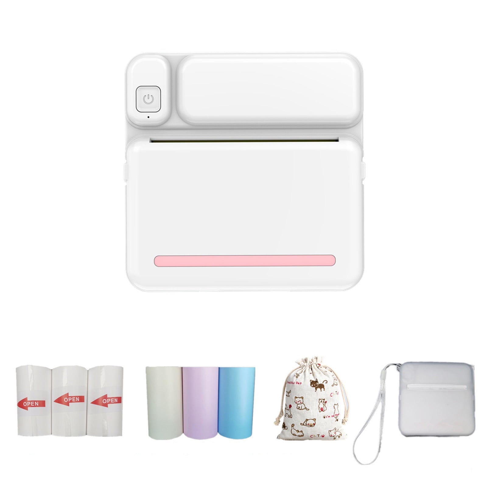 Back to School Chmadoxn Thermal Portable Bluetooth Printers, High Resolution Instant Photo Printer, Mini Wireless Thermal Image Photo Printers for Android IOS Mobile Phone 3.1×1.5×3.1 in Pink