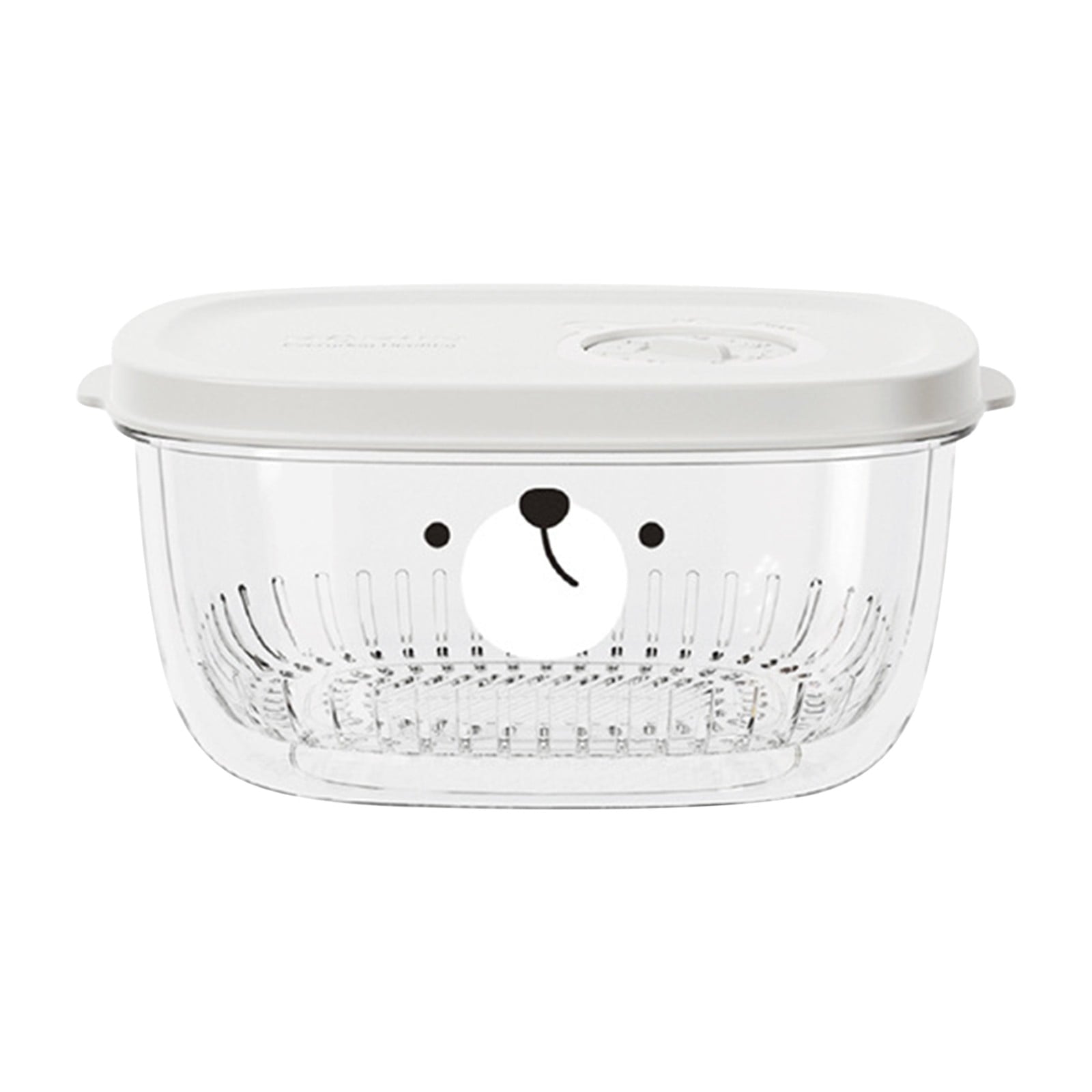 Darzheoy Fridge Berry Storage Container with Lids with Strainer, Plastic Fresh Produce Saver Keeper for Vegetable Fruit Meat Lettuce, BPA Free Kitchen Refrigerator Organization White