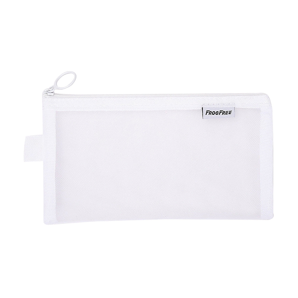 Kdkad Transparent Mesh Pencil Case, Pencil Pouch, Clear Makeup Bags, Nylon Mesh Pen Pouch with Zipper Pencil Case Stationery Storage Bag for Home Office Supplies Cosmetics Travel Accessories 8.3×4.7 in White