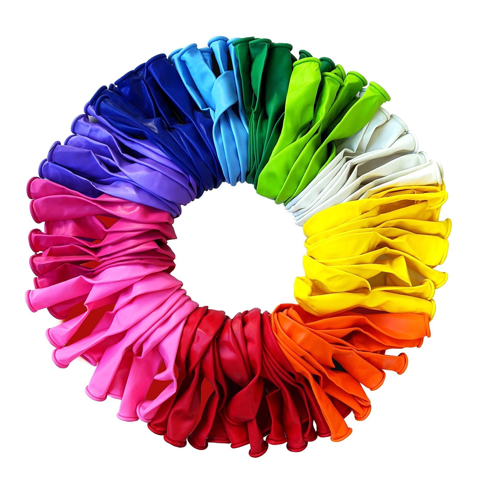 Chmadoxn Balloons Rainbow Set (100 Pc), Assorted Bright Colors, Made with Strong Multi-colored Latex for Helium or Air Use Kids Birthday Party Decoration Accessory