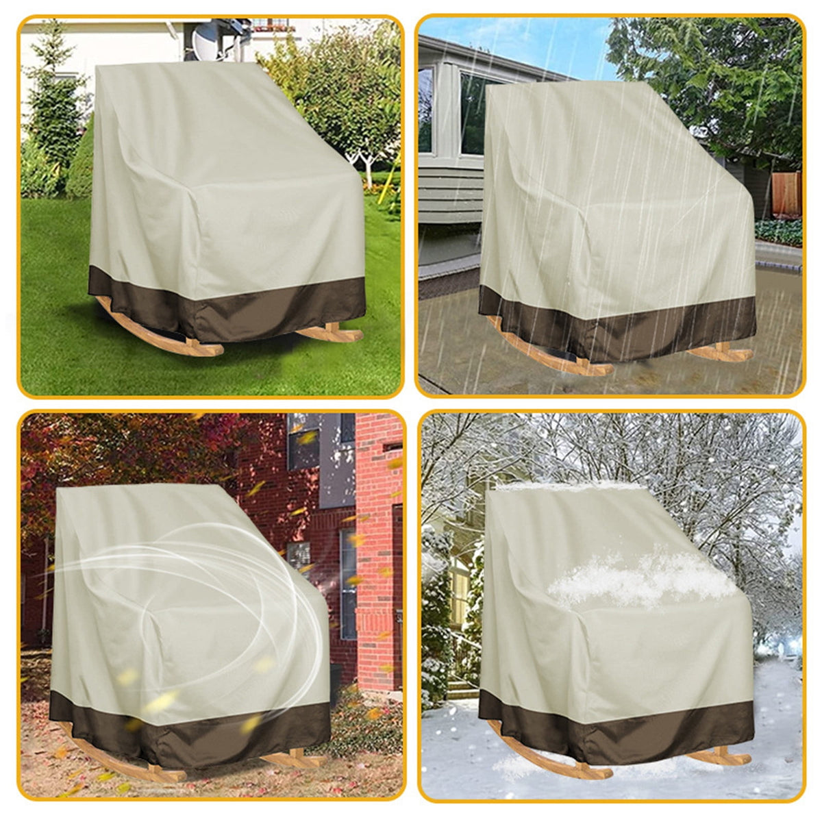 Kdkad Patio Benches Loveseat Covers, Heavy Duty Patio Deep Bench Loveseat Cover, Waterproof Outdoor Deep Sofa Cover, Lawn Patio Furniture Covers with Air Vent 39×32.7×27.6 in Beige