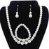 Bouanq Pearl Necklace and Earring Set Simulated Shell Pearls Round White Silver Pearl Stud Earrings Bracelets Wedding Jewelry Sets for Bride Bridesmaid Women Necklaces for Women Multicolor