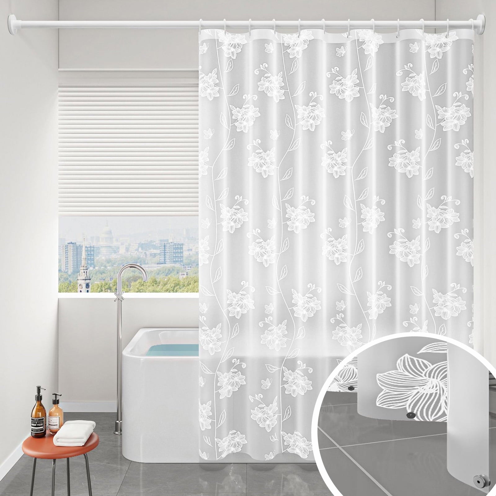 Kdkad Shower Curtain, 31.5×71 Inch Shower Curtain Liner, Waterproof Plastic Shower Liner, Cute Lightweight Shower Curtain for Bathroom 40.2×70.9 in B