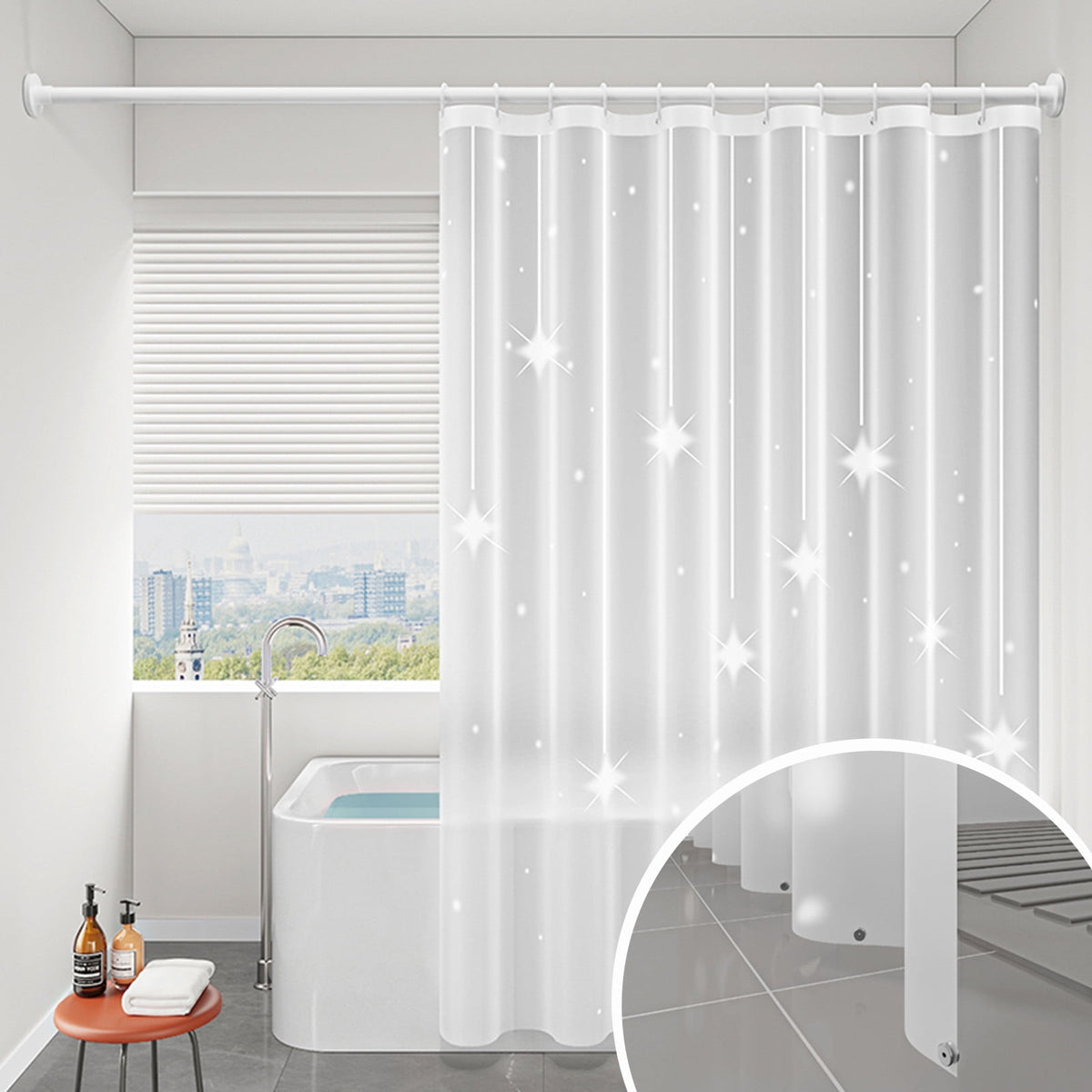 Kdkad Shower Curtain, 31.5×71 Inch Shower Curtain Liner, Waterproof Plastic Shower Liner, Cute Lightweight Shower Curtain for Bathroom 71×47.2 in D