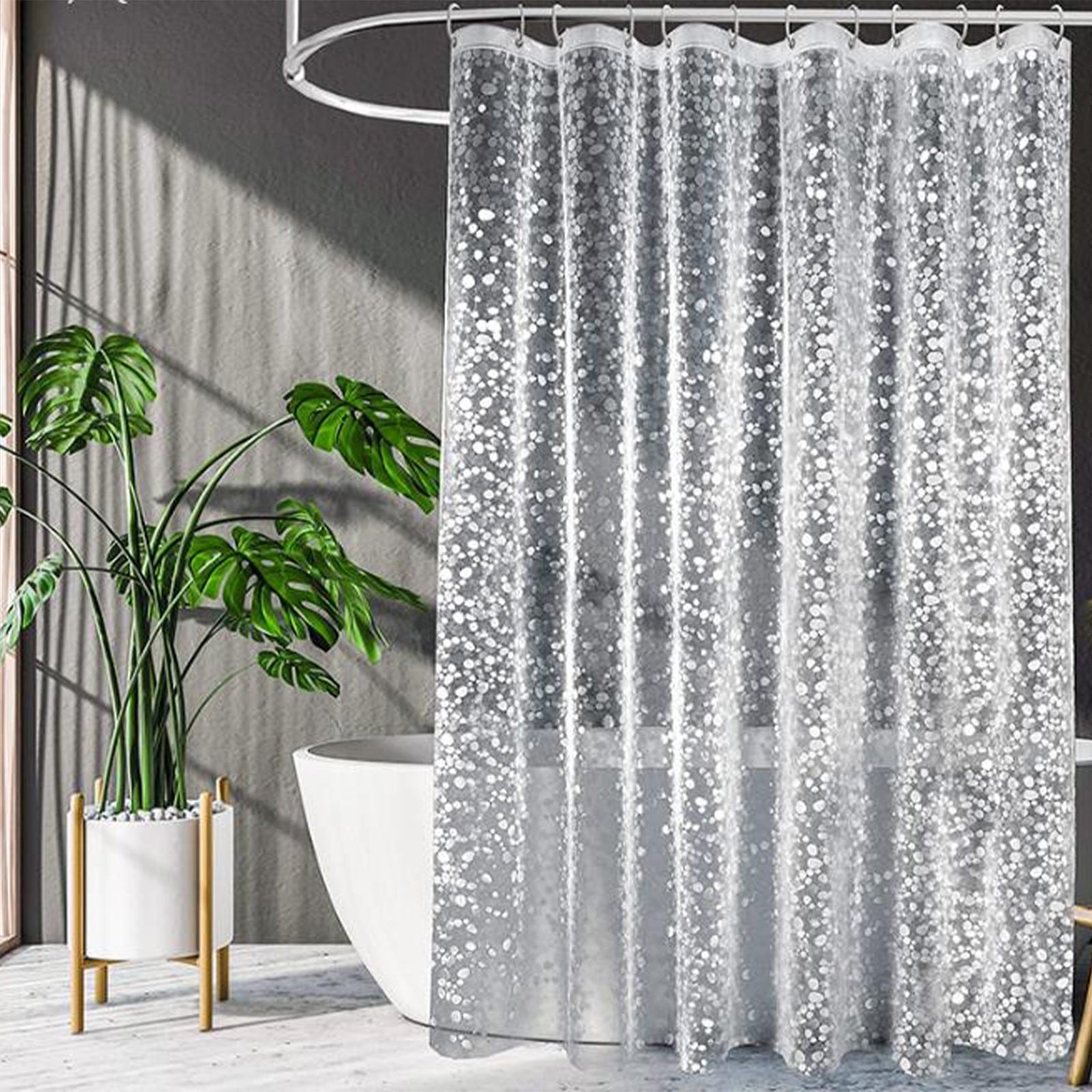 Kdkad Shower Curtain, 31.5×71 Inch Shower Curtain Liner, Waterproof Plastic Shower Liner, Cute Lightweight Shower Curtain for Bathroom 71×71 in White
