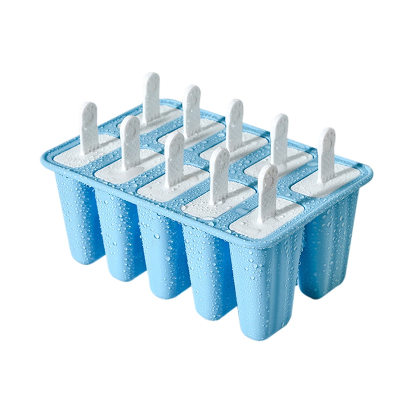 Darzheoy Popsicle Mould, Popsicle Molds 10 Pieces Silicone Ice Molds BPA Free Popsicle Mold Reusable Easy Release Ice Make Light Blue