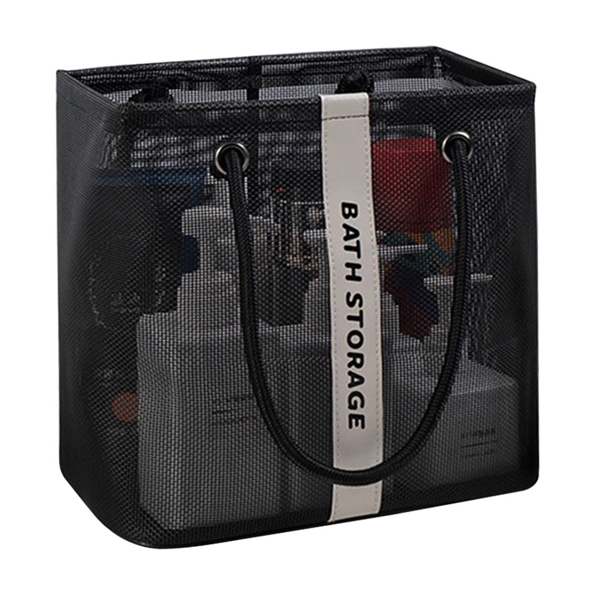 Kdkad Mesh Shower Caddy Freestanding Portable Shower Tote Bag for College Dorm, Hanging Shower Caddy Dorm Basket, Bathroom, Gym, Travel, Quick Dry Hanging Shower Organizer for Toiletry Essentials 10.2×6.3×9.8 in Black