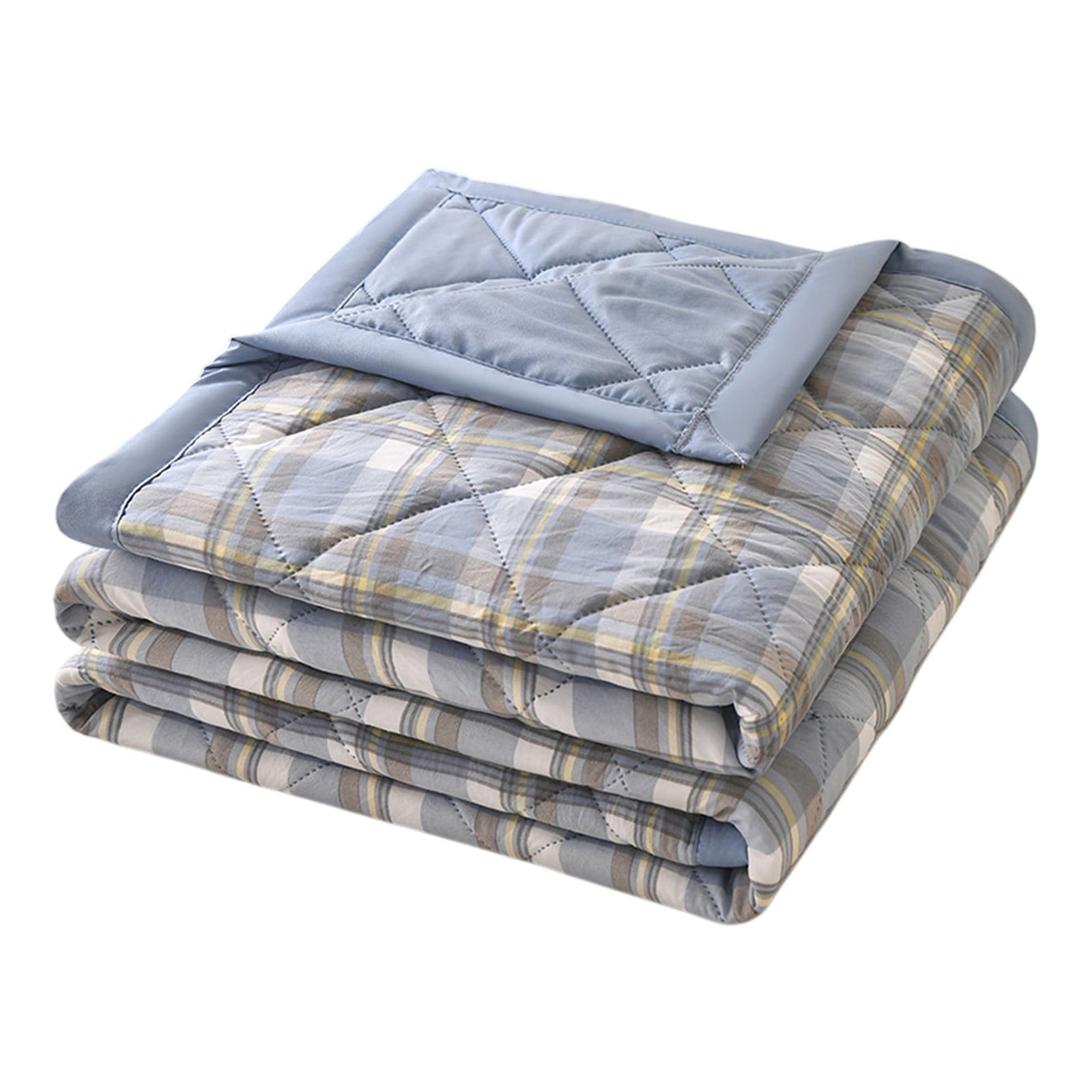 AYktou Reversible Patchwork Quilts Queen Size, 78.74x59.05in Lightweight Plaid Bedspreads Coverlets Quilt Bedding Blanket for All Seasons #B - Multicolor - 59X39"