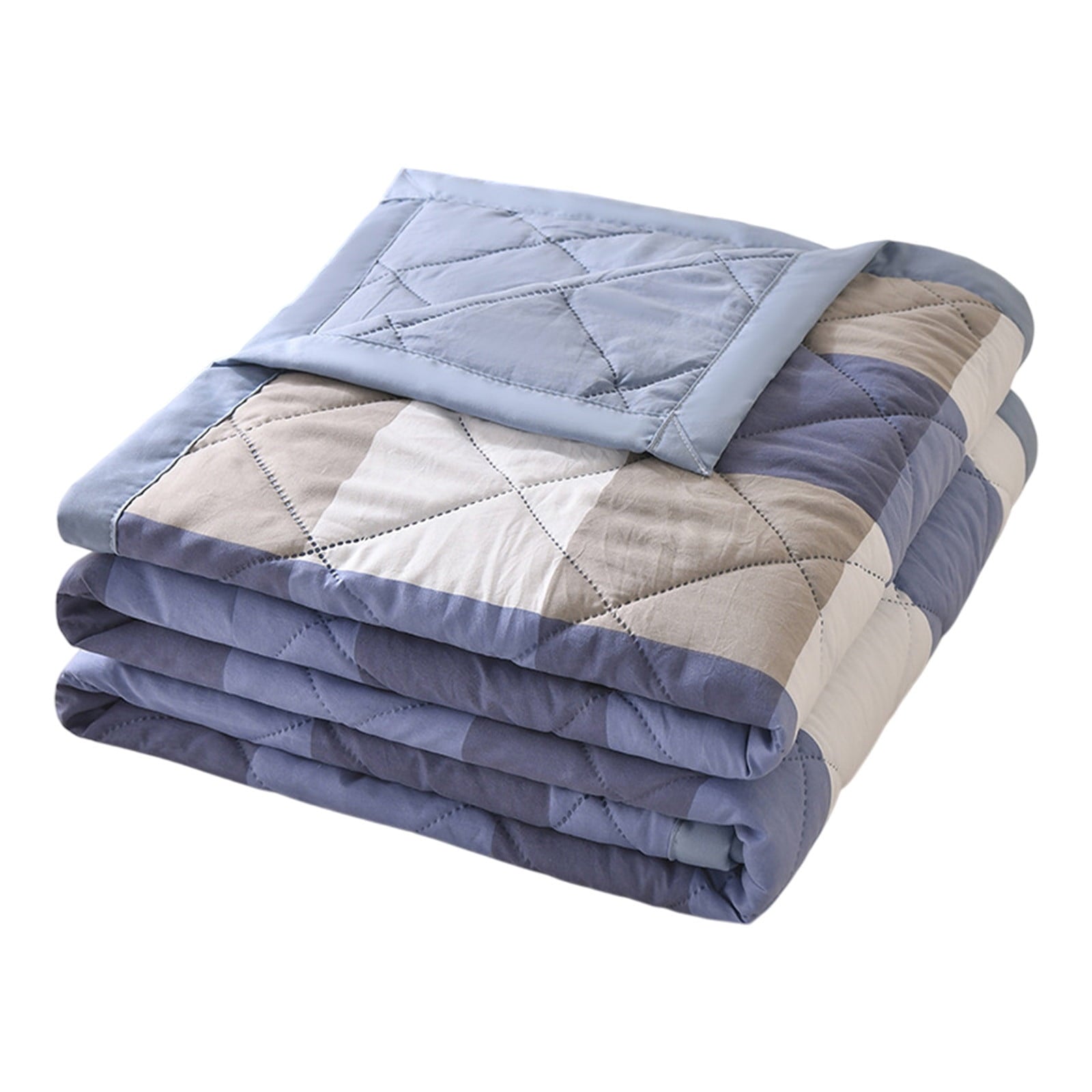 AYktou Reversible Patchwork Quilts Queen Size, 78.74x59.05in Lightweight Plaid Bedspreads Coverlets Quilt Bedding Blanket for All Seasons #D - Multicolor - 59X39"
